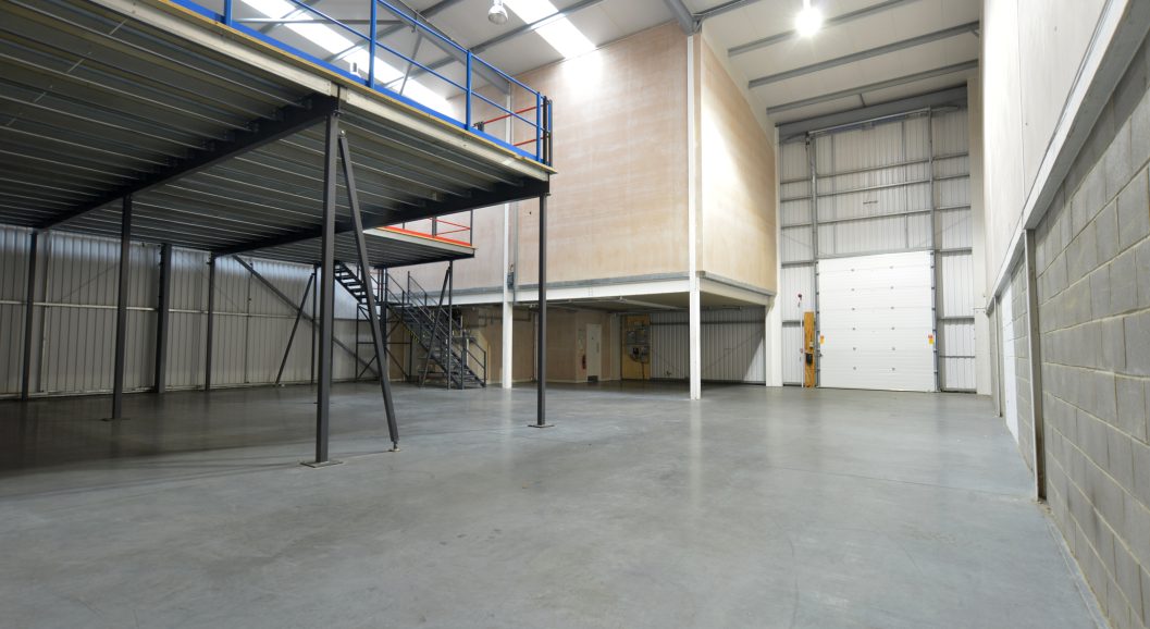empty warehouse interior view of emty warehouse and mezzanine floor